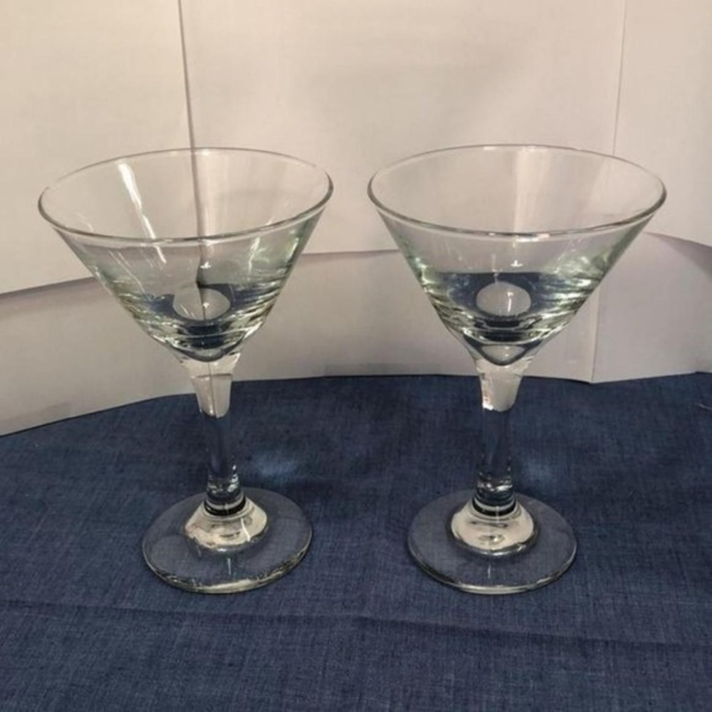 Set‎ of 2 Martini Glasses Cocktail Barware Drinkware